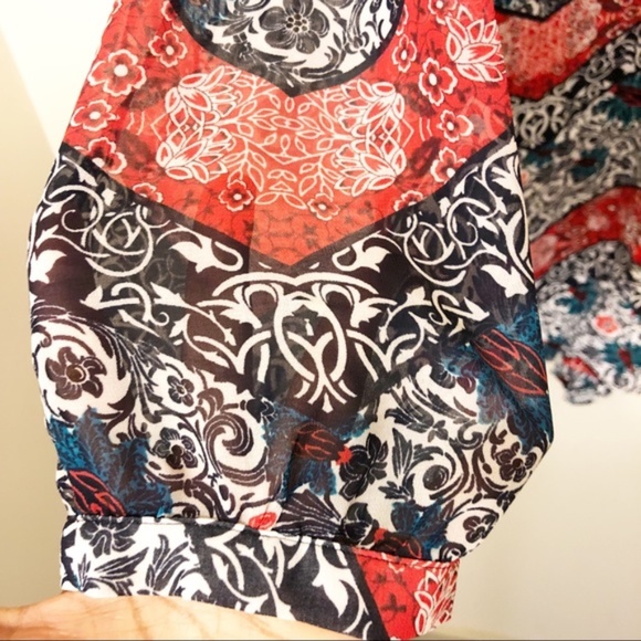 Express Mix Floral Print Long Sleeve Boho Romper - Picture 4 of 5